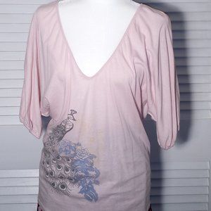 Baby Pink Peacock Tee